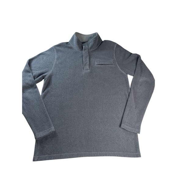 Free Fly Sweater Mens Medium Gray Snap Pullover Bamboo Fleece Long Sleeve - Picture 2 of 9